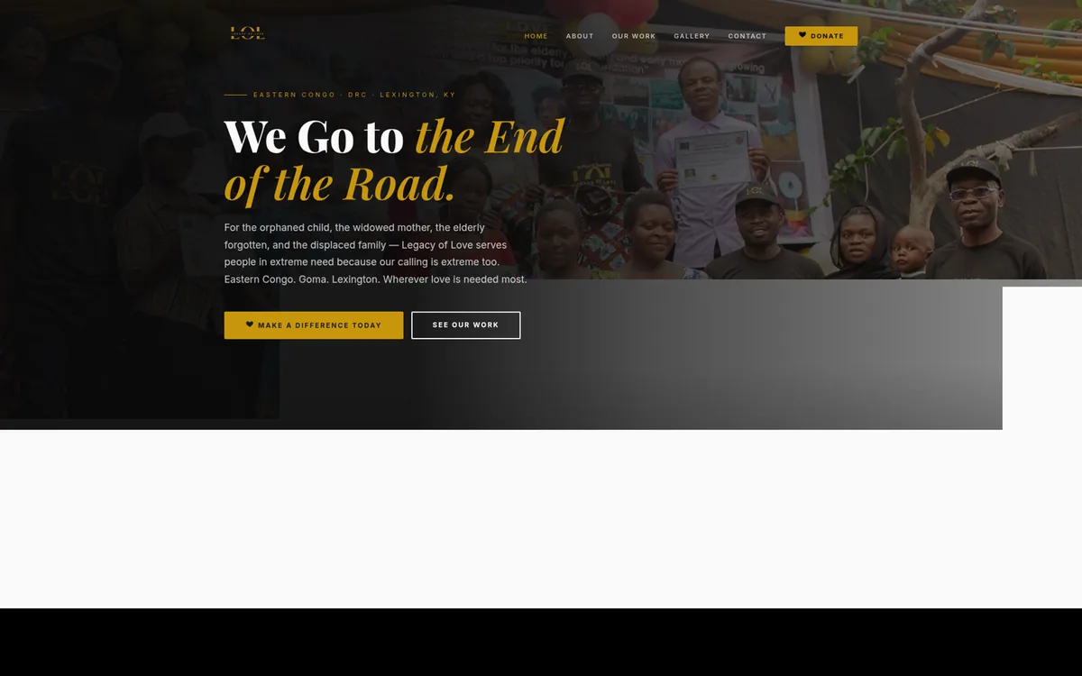 Congo Legacy of Love website